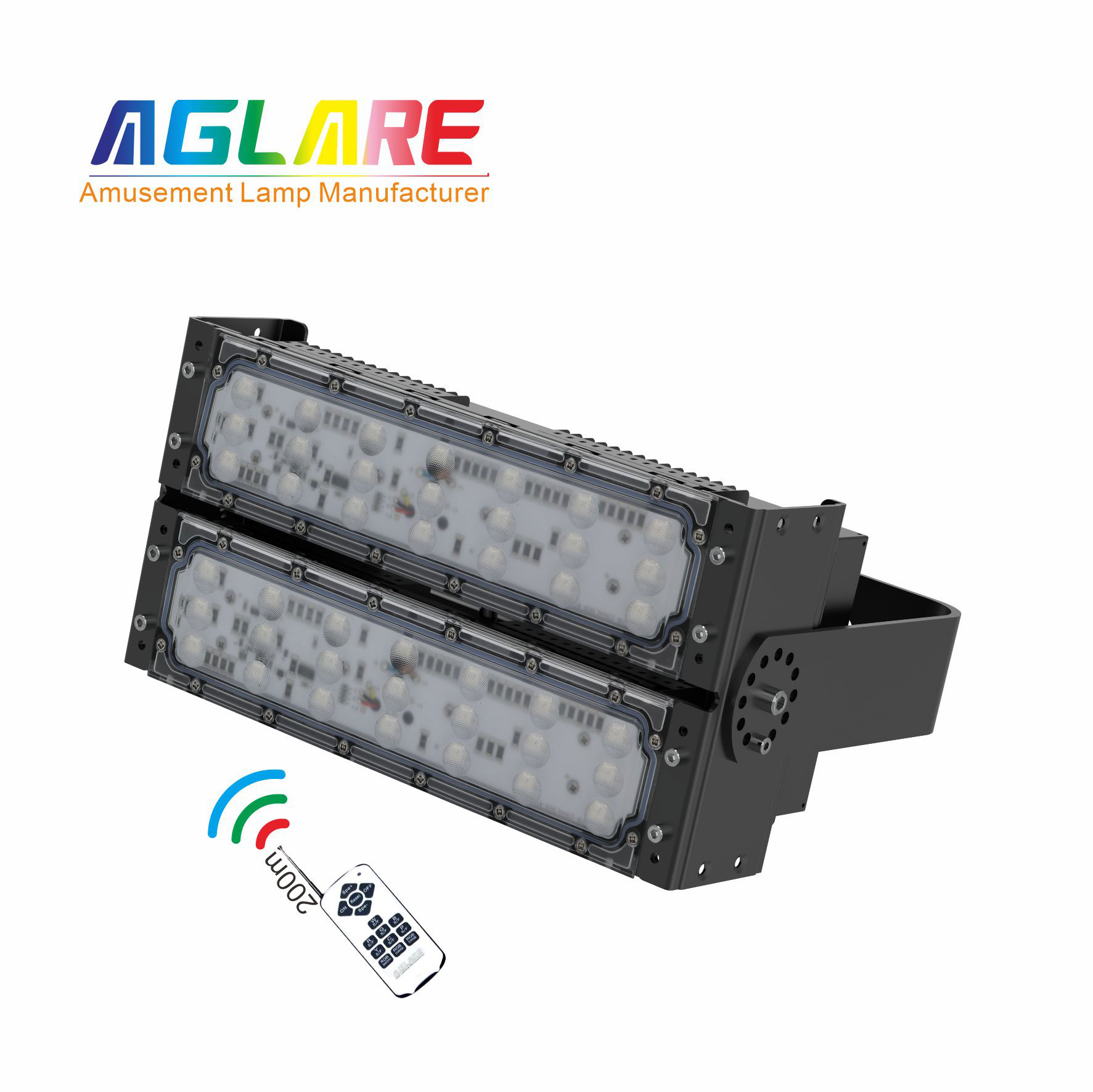 100W LED彩色泛光灯 RGB投光灯带？仄